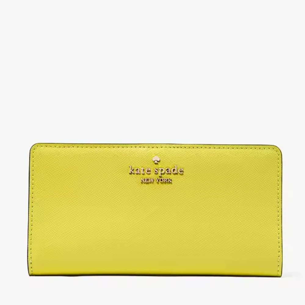 Kate Spade Madison Large Slim Bifold Wallet, Lime Slice